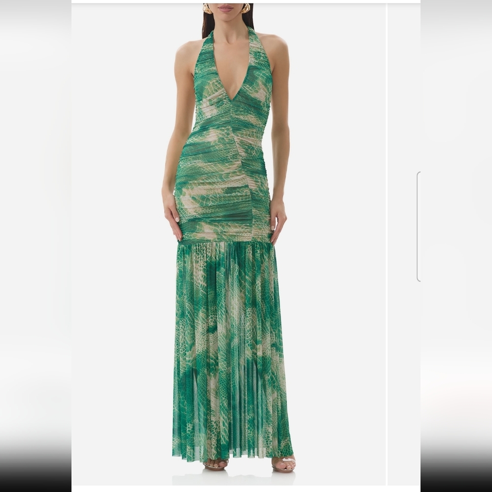 AFRM Elegant Green Maxi Skirt